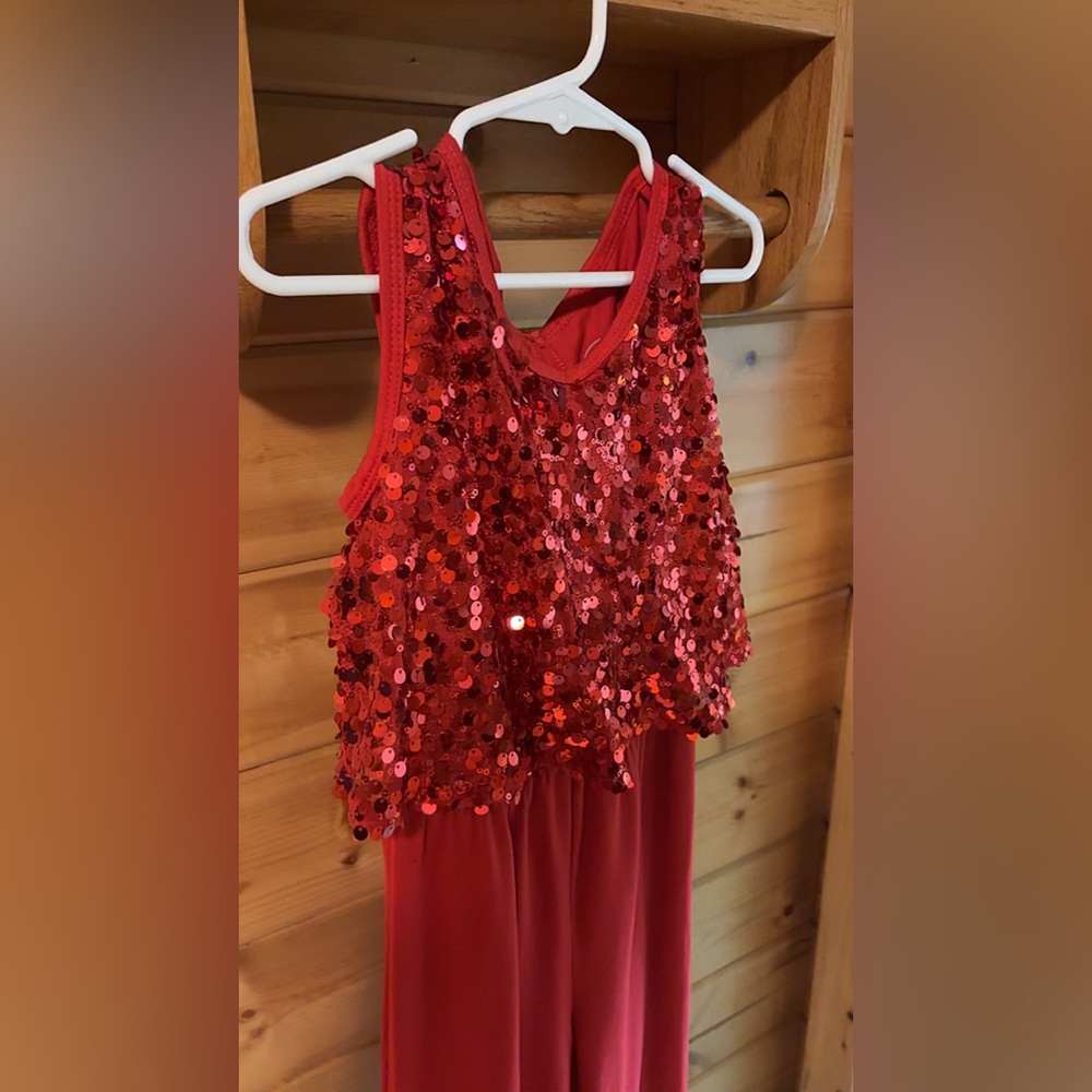 Wonder Nation | Girls Red Sequin Jumpsuit | Size XS (4/5)